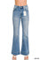 Tummy control elastic waist flare denim pants