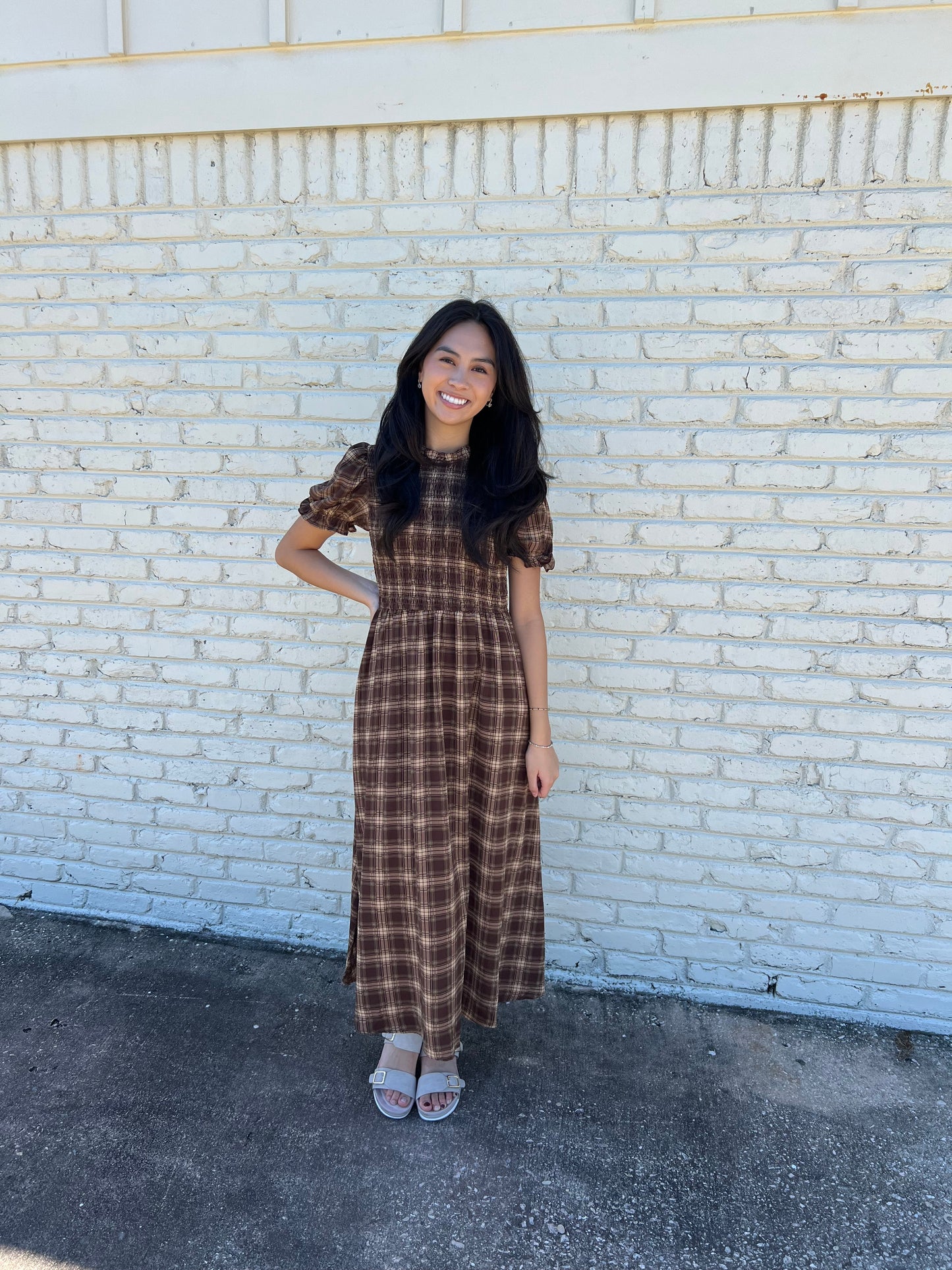Plaid Round Neck Dress