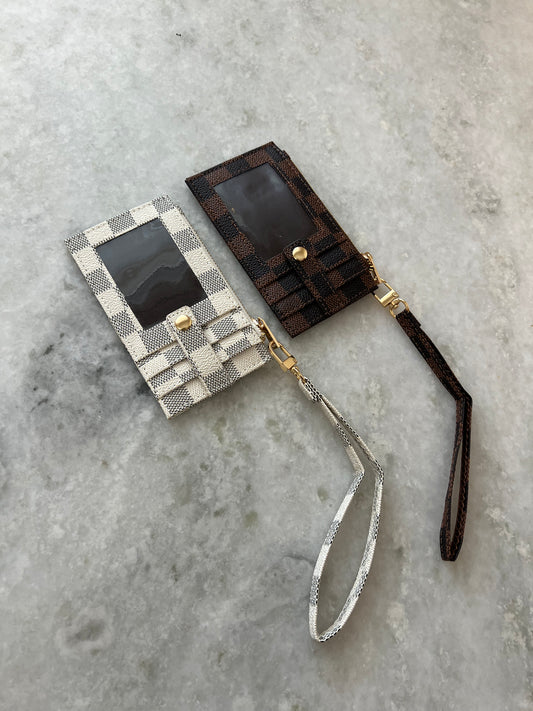 Checkered slim cardholder