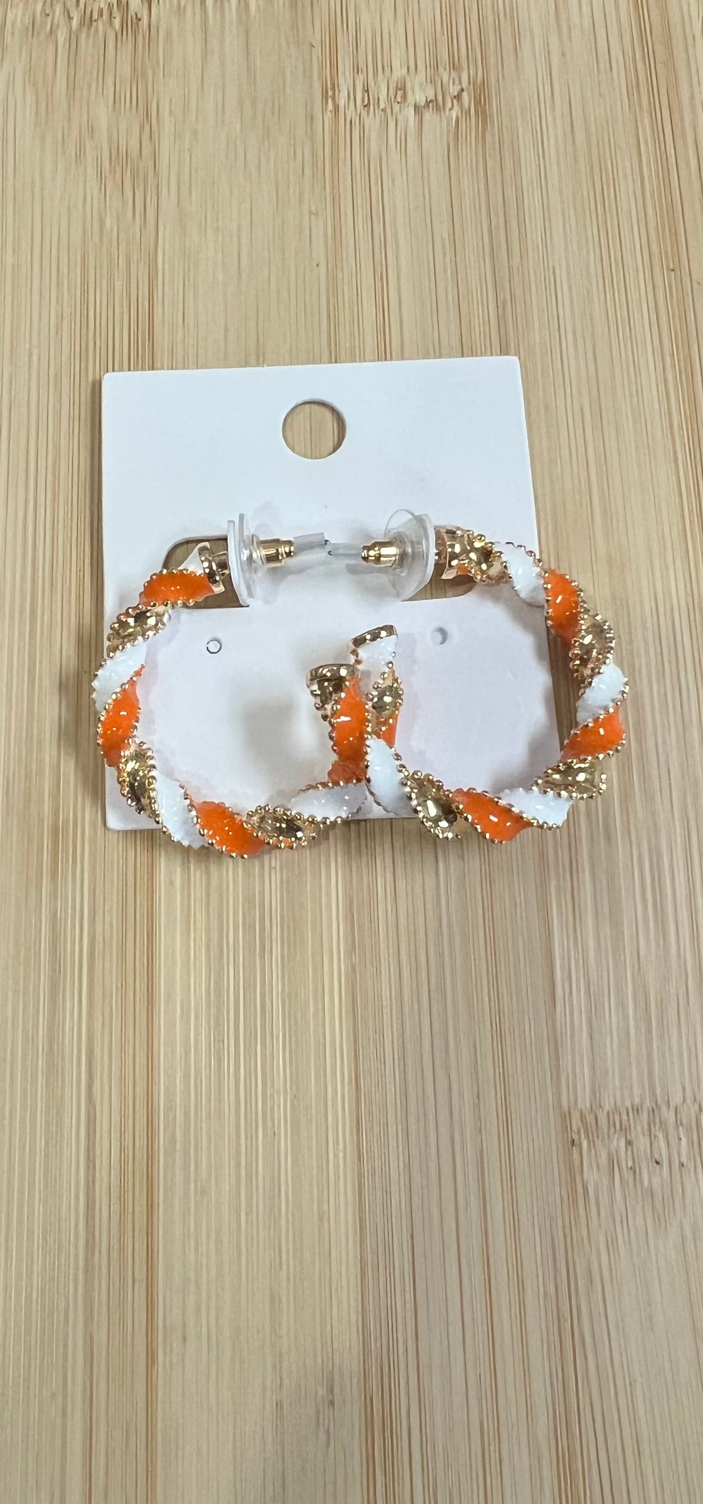 Game day round earrings