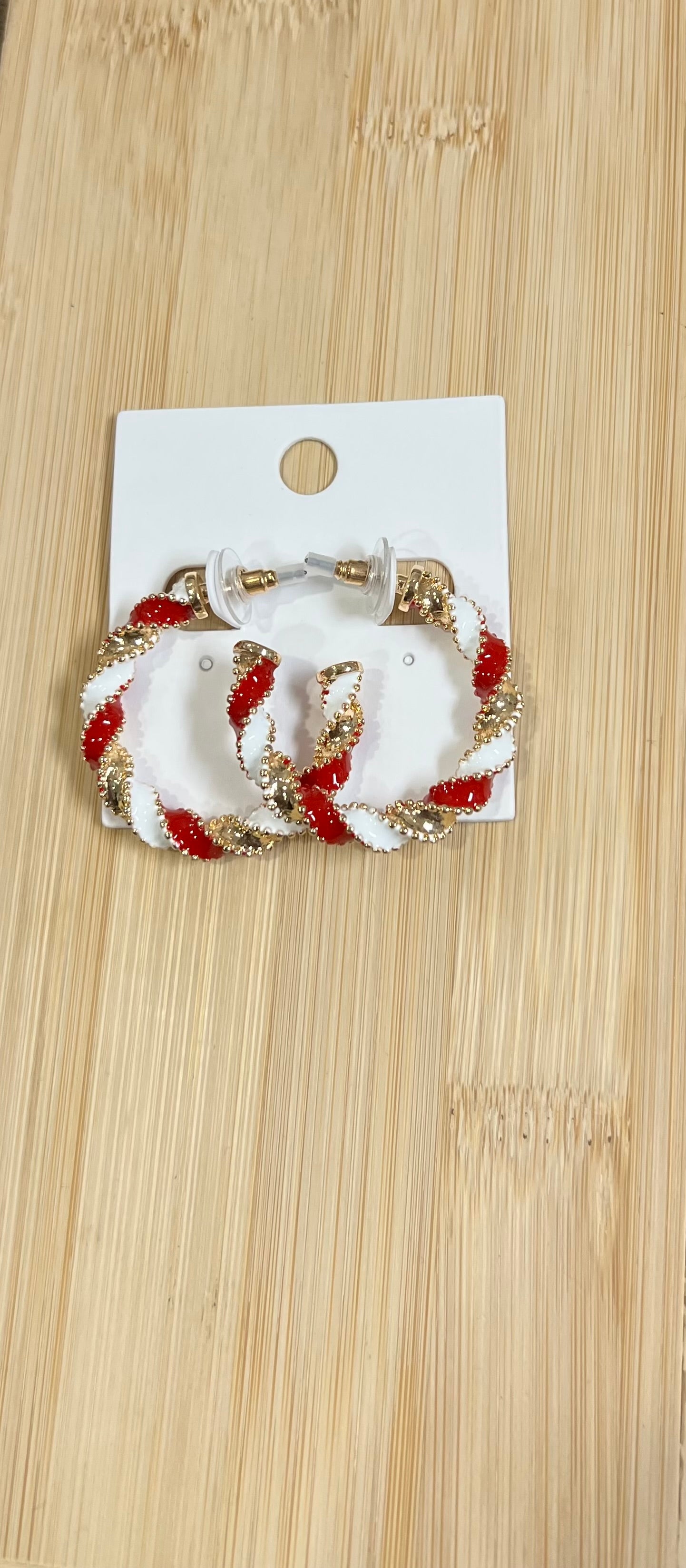 Game day round earrings