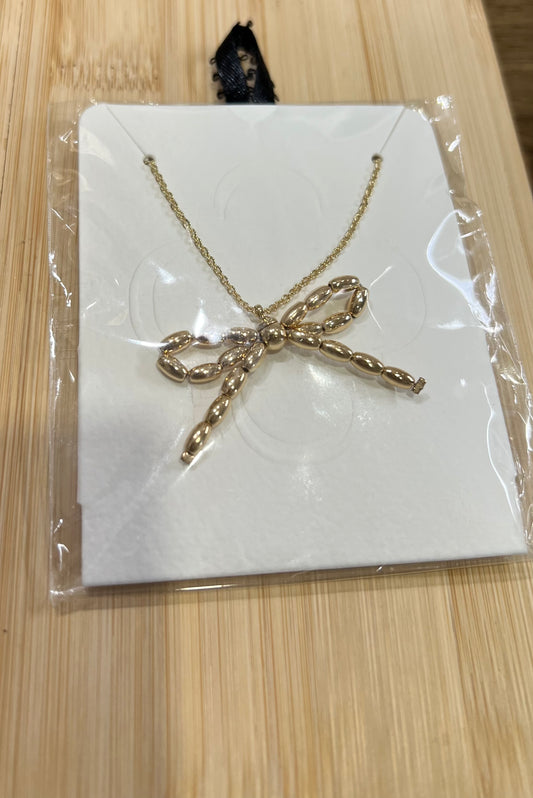 Large Bow Gold Necklace