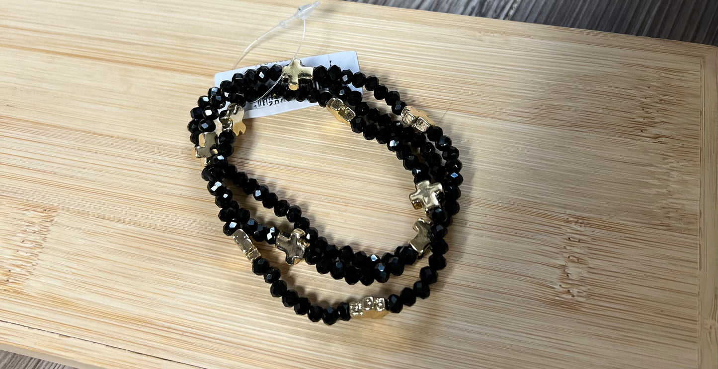 Black And Gold Cross Set