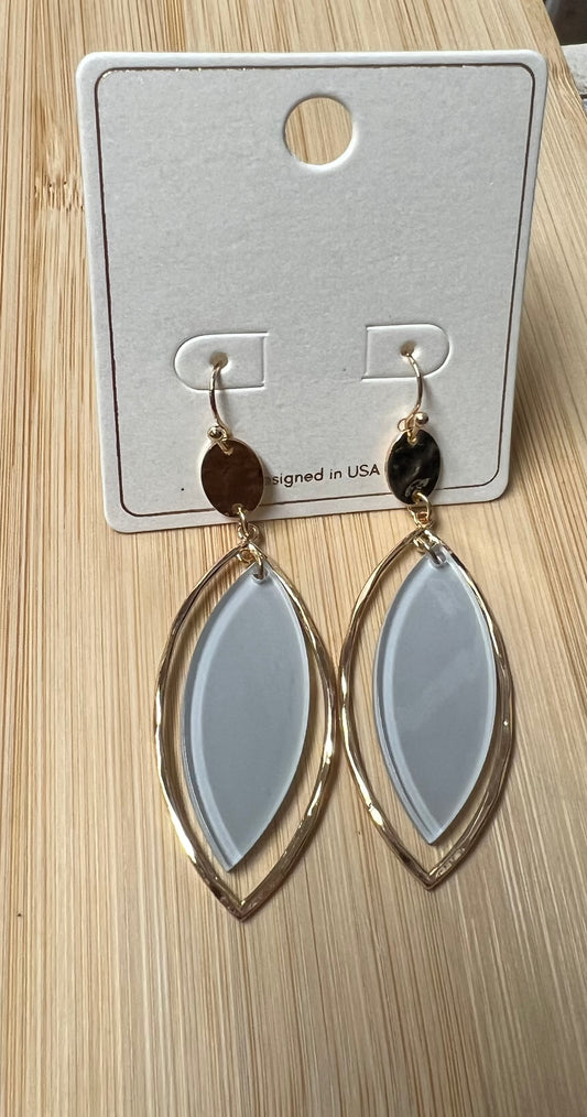 Double Oval Metal Earrings