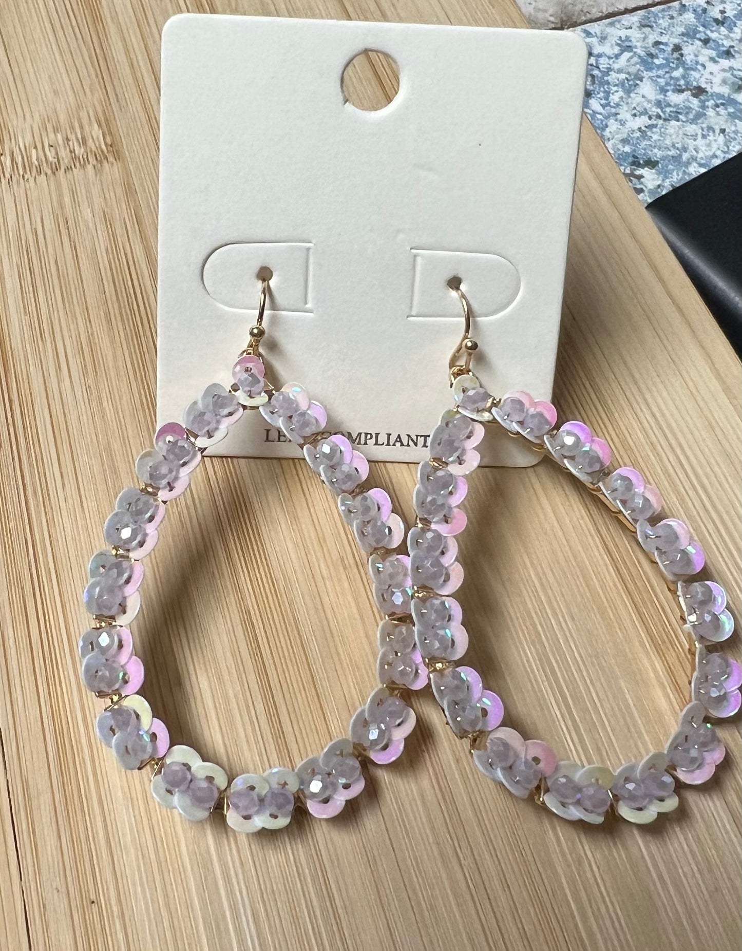 Sequin Teardrop Earrings