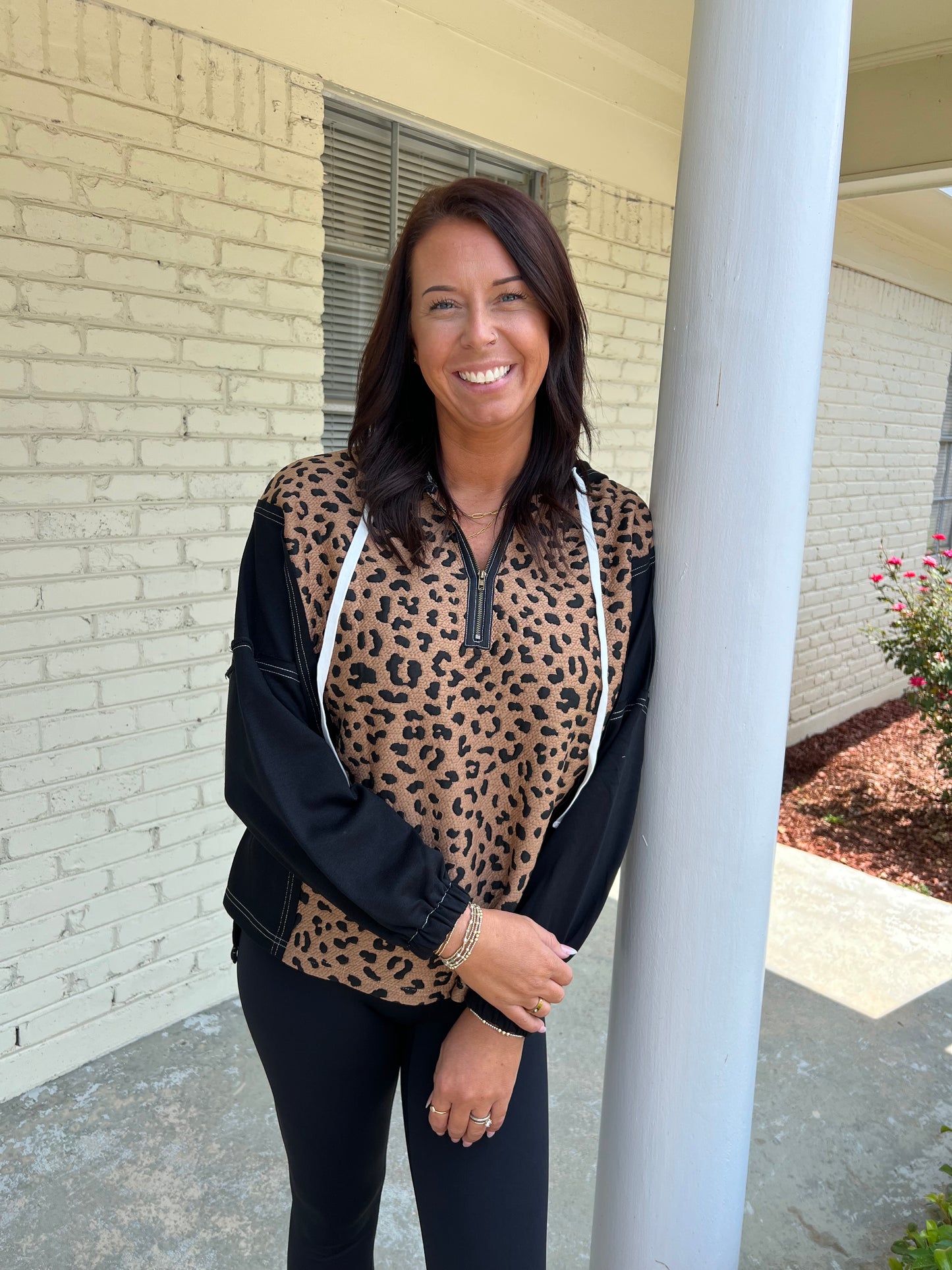 Cheetah Zip Up Sweater