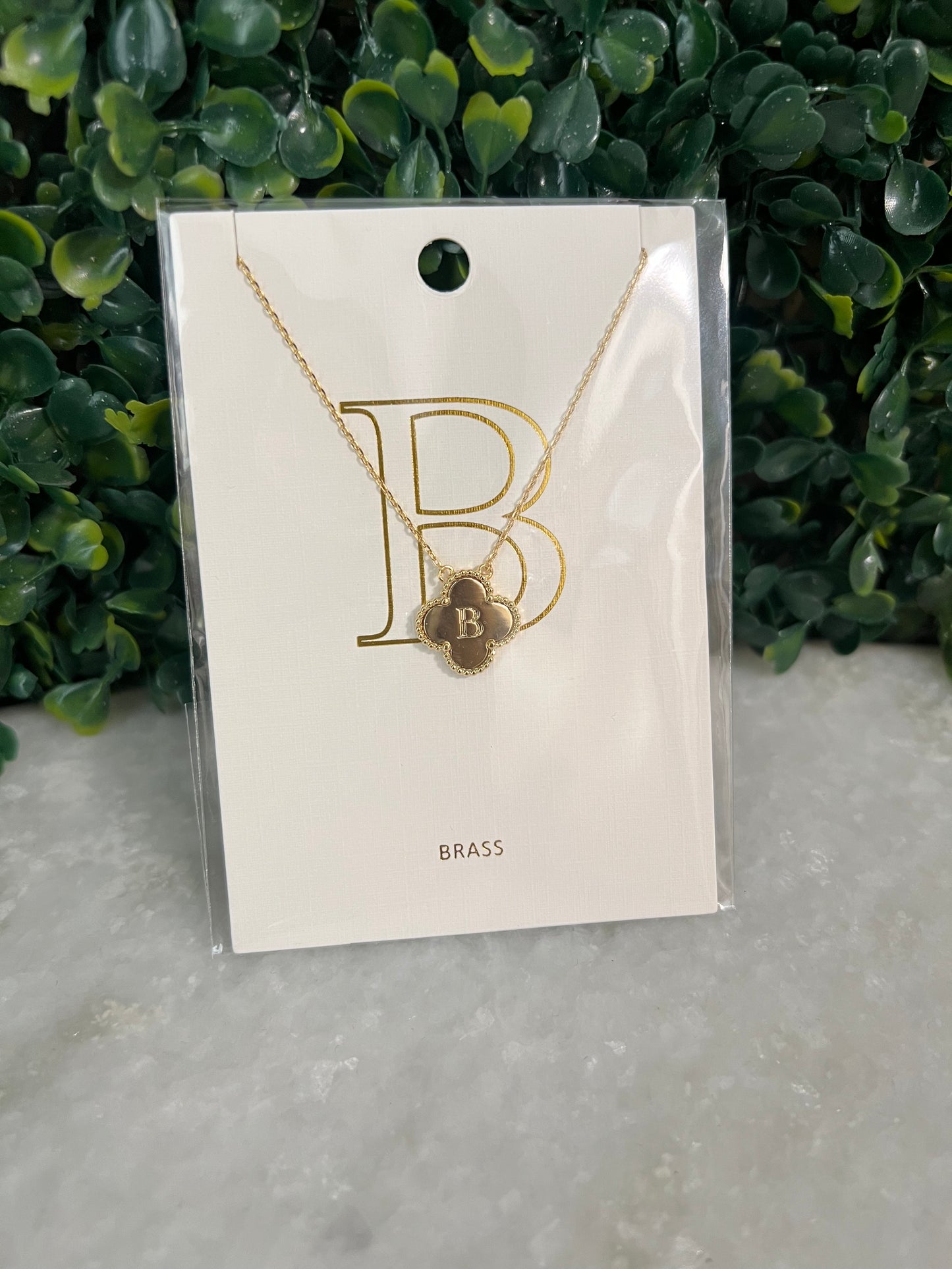 Clover Initial Pendant Necklace