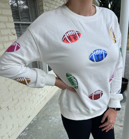 Sequin Football Season Sweatshirt