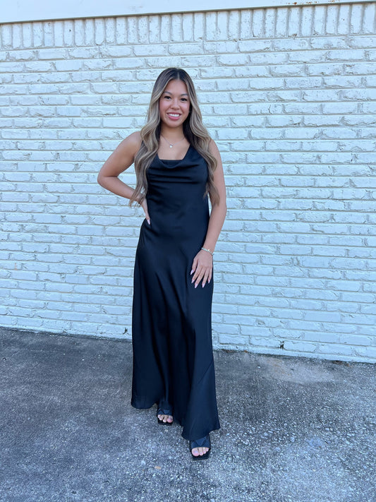 Wedding Guest Satin Maxi Dress