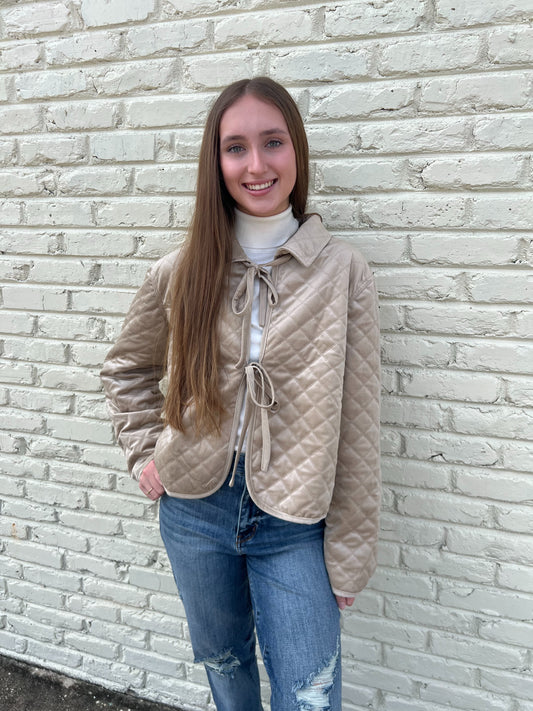 Solid Style Front Tie Jacket