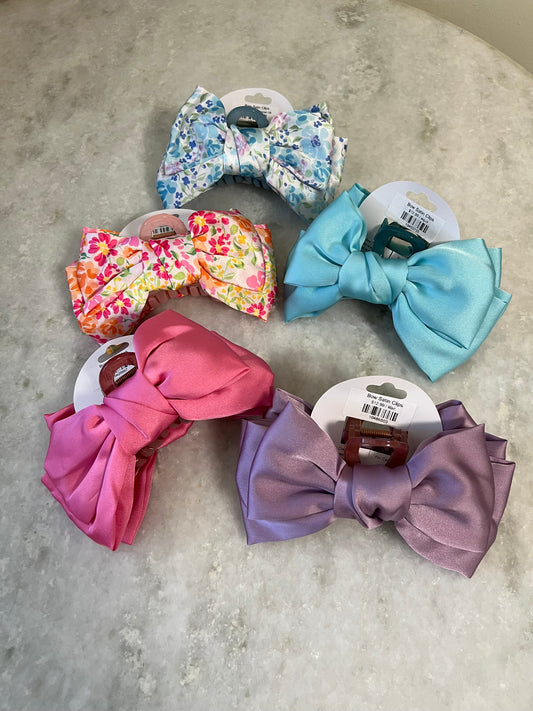 Bow Satin Clips