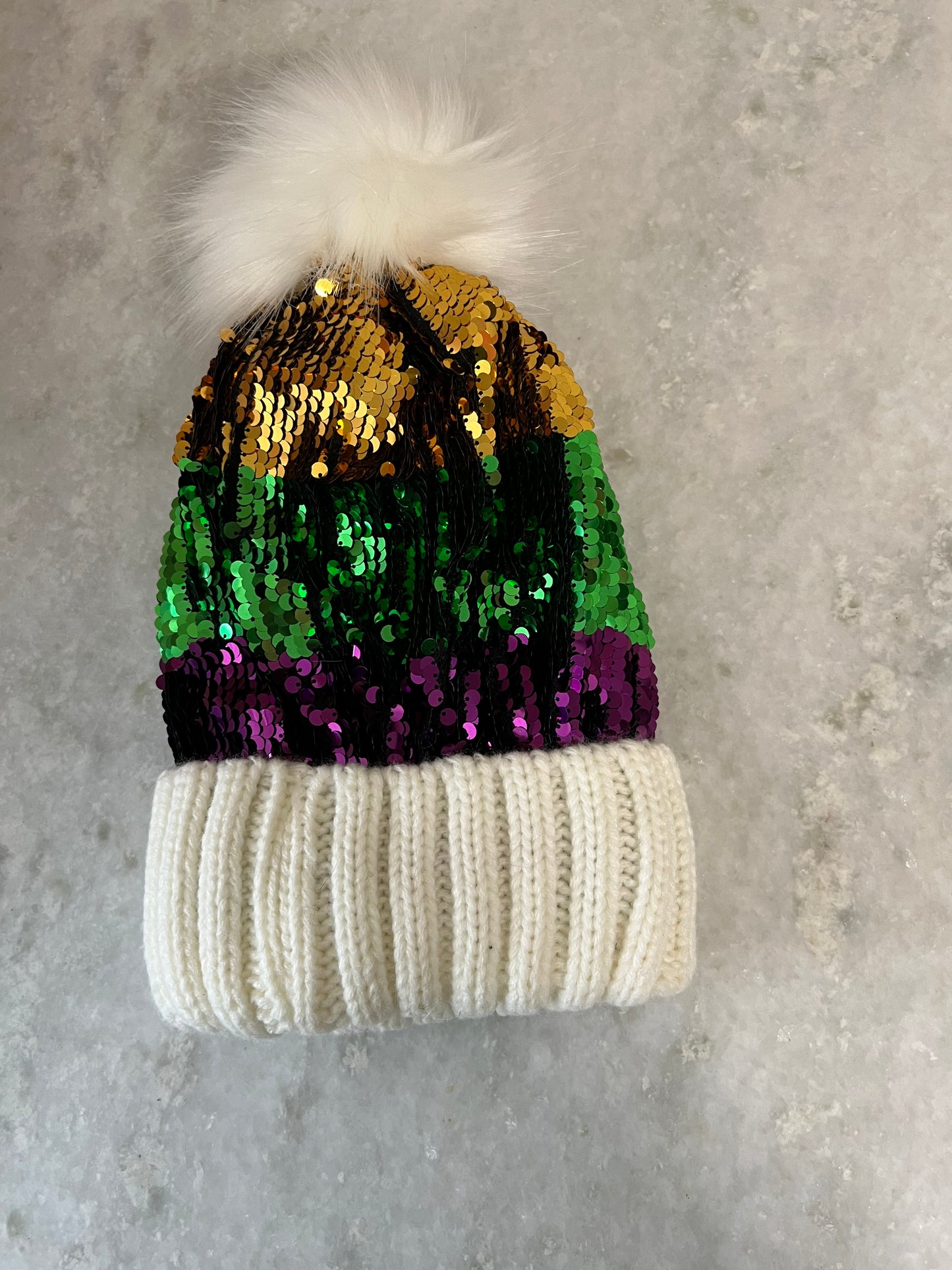 Mardi Gras soft beanie