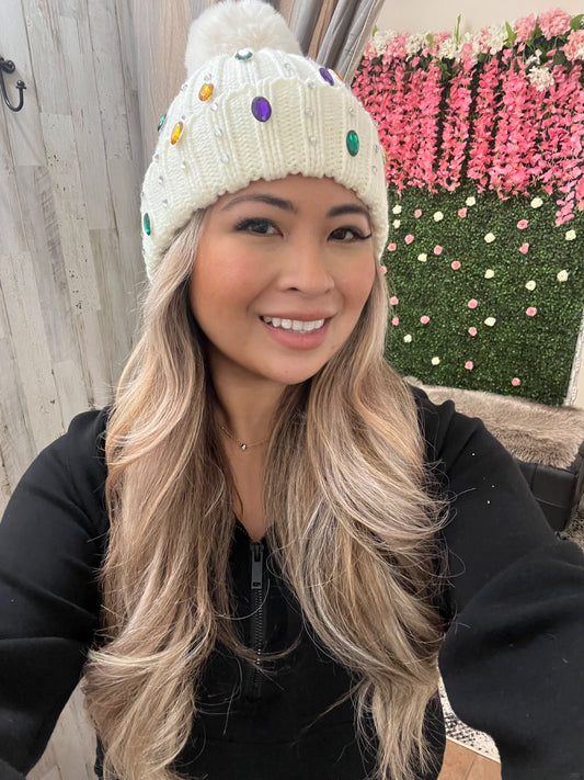 Mardi Gras soft beanie