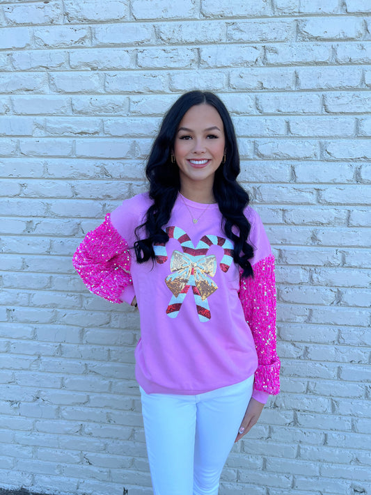Pink Candy Cane sweater