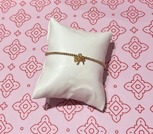 Gold Bow Charm Bracelet