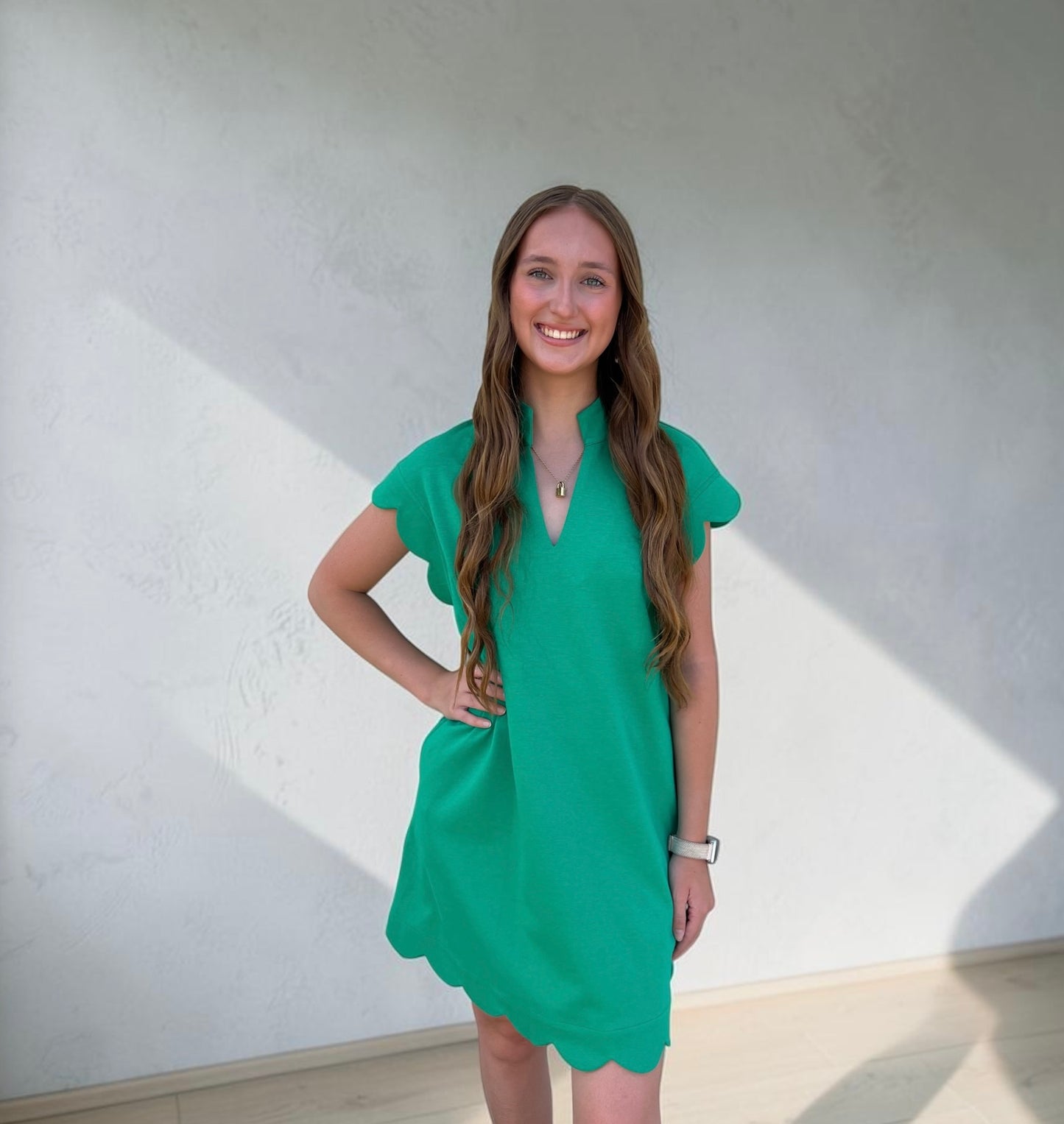 Scalloped Mini Dress