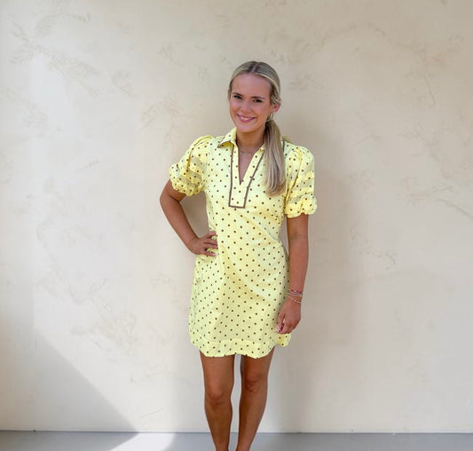 Polka Dot Short Puff Mini Dress