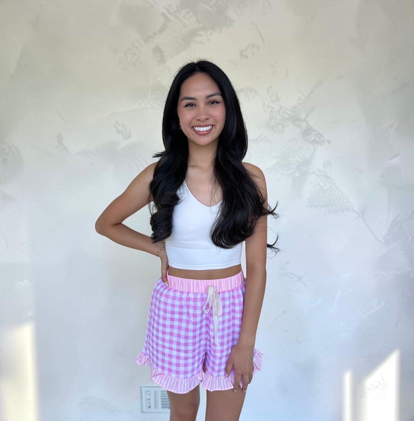 Delina Gingnam Bow Shorts