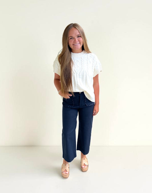 Colette Cropped Wide Leg Pants