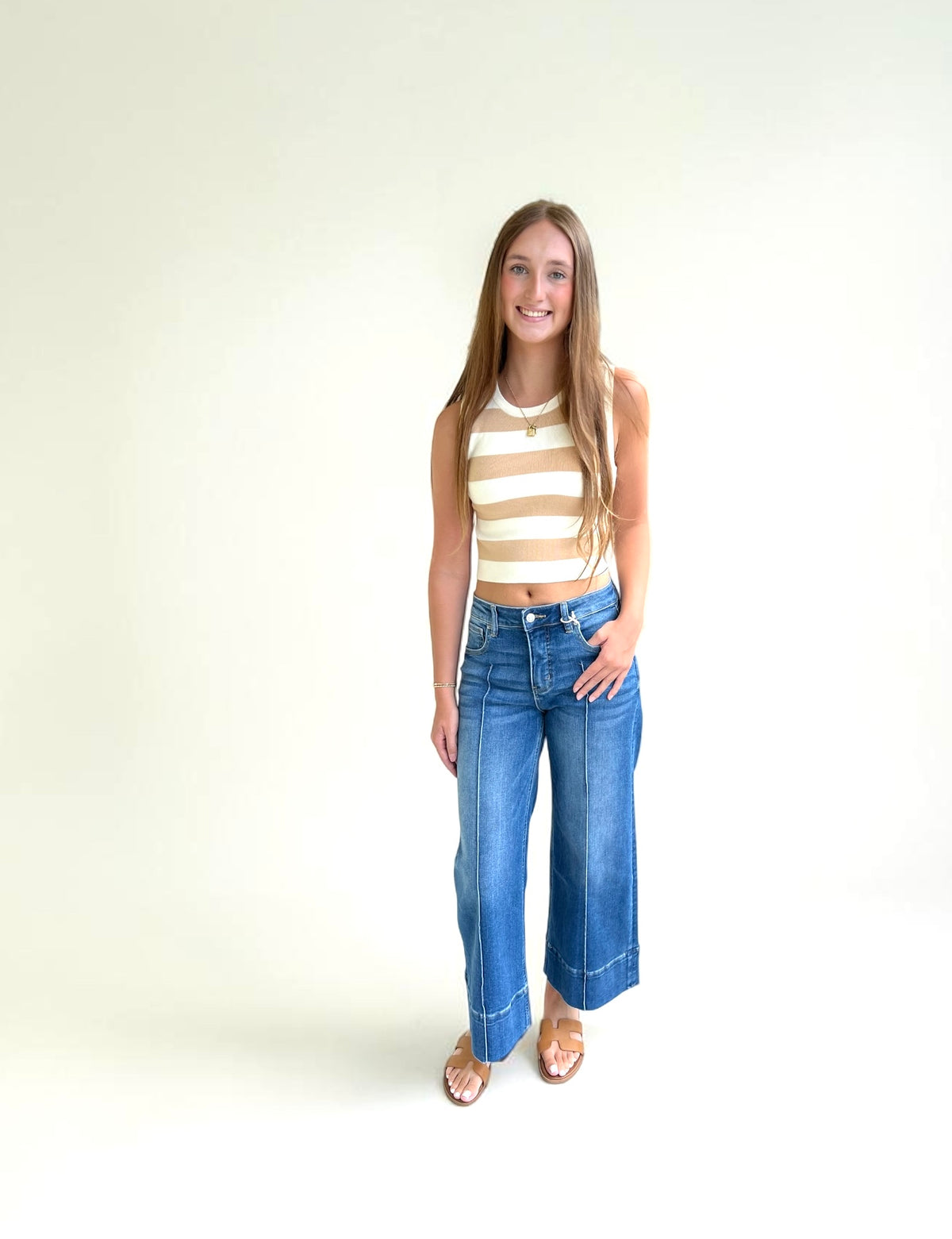 Striped Crop Tank Knit Top