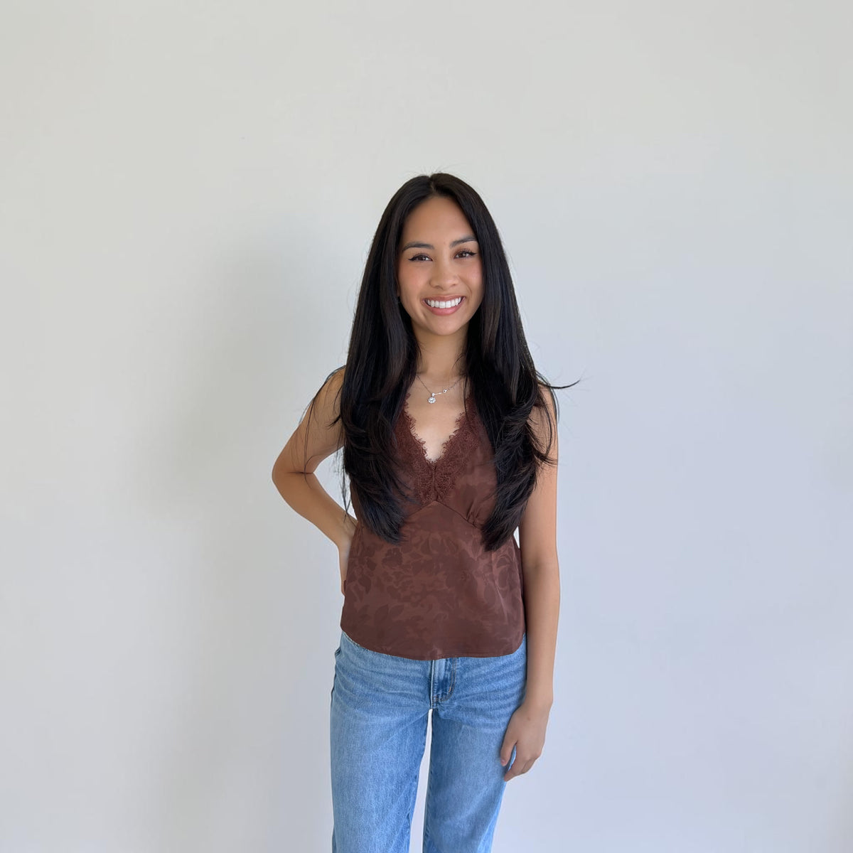 Jaclyn Lace Trim Top