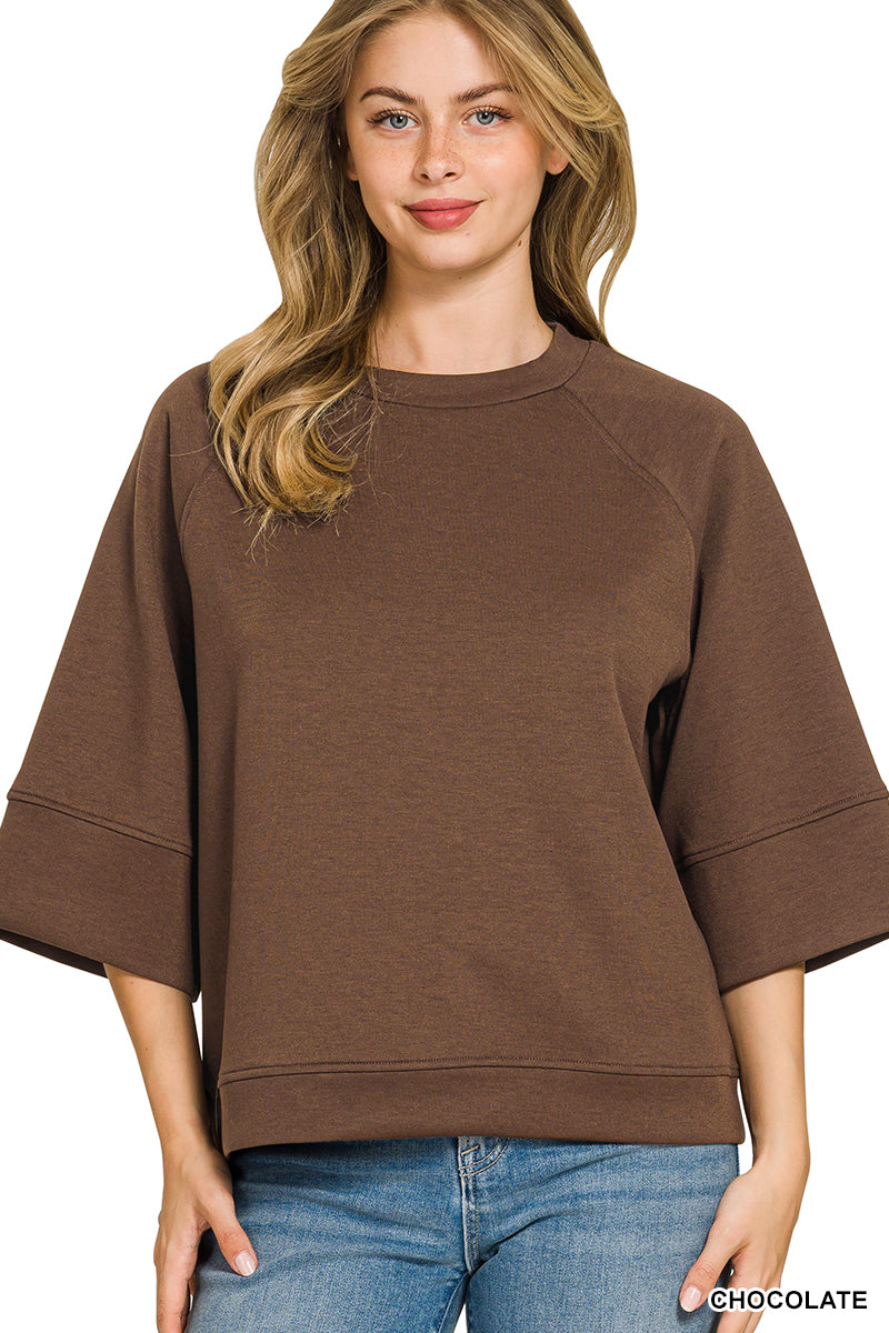 Scuba 3/4 sleeve pullover