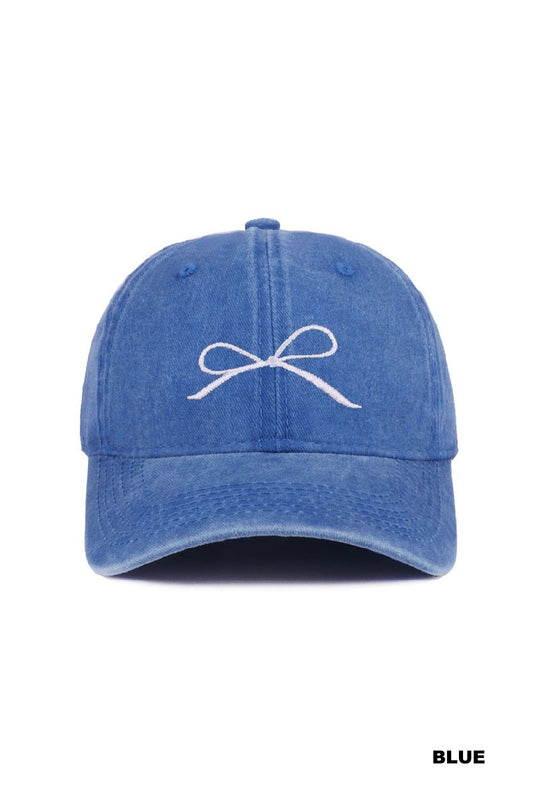 Ribbon Bow Washed Hat