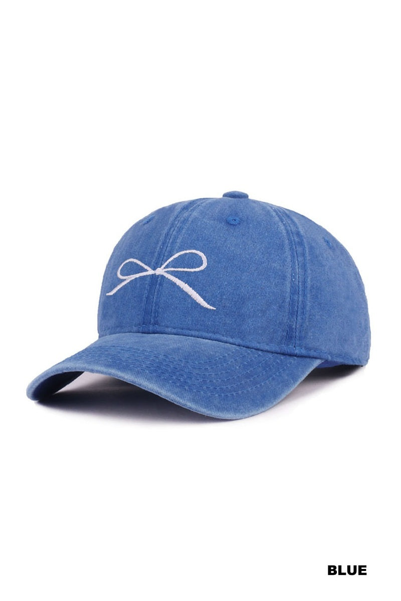 Ribbon Bow Washed Hat