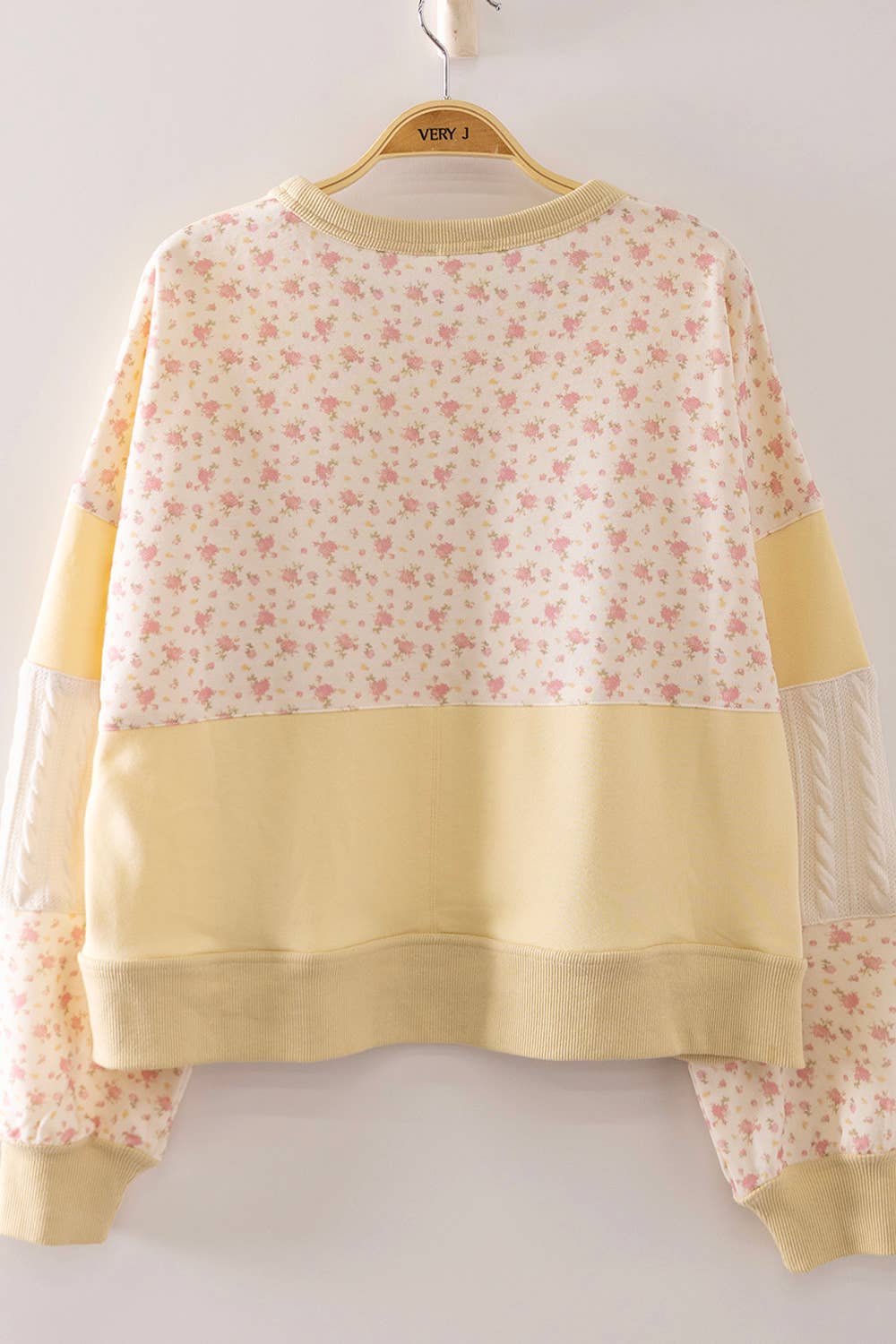 Floral Patchwork Contrast Sweatshirt