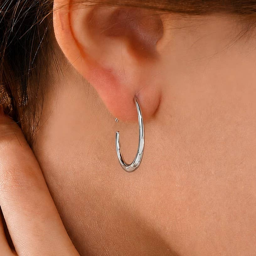 18K STAINLESS STEEL WATERPROOF HOOPS
