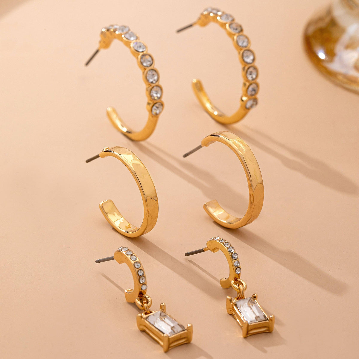 Crystal-Accented  Earring Set