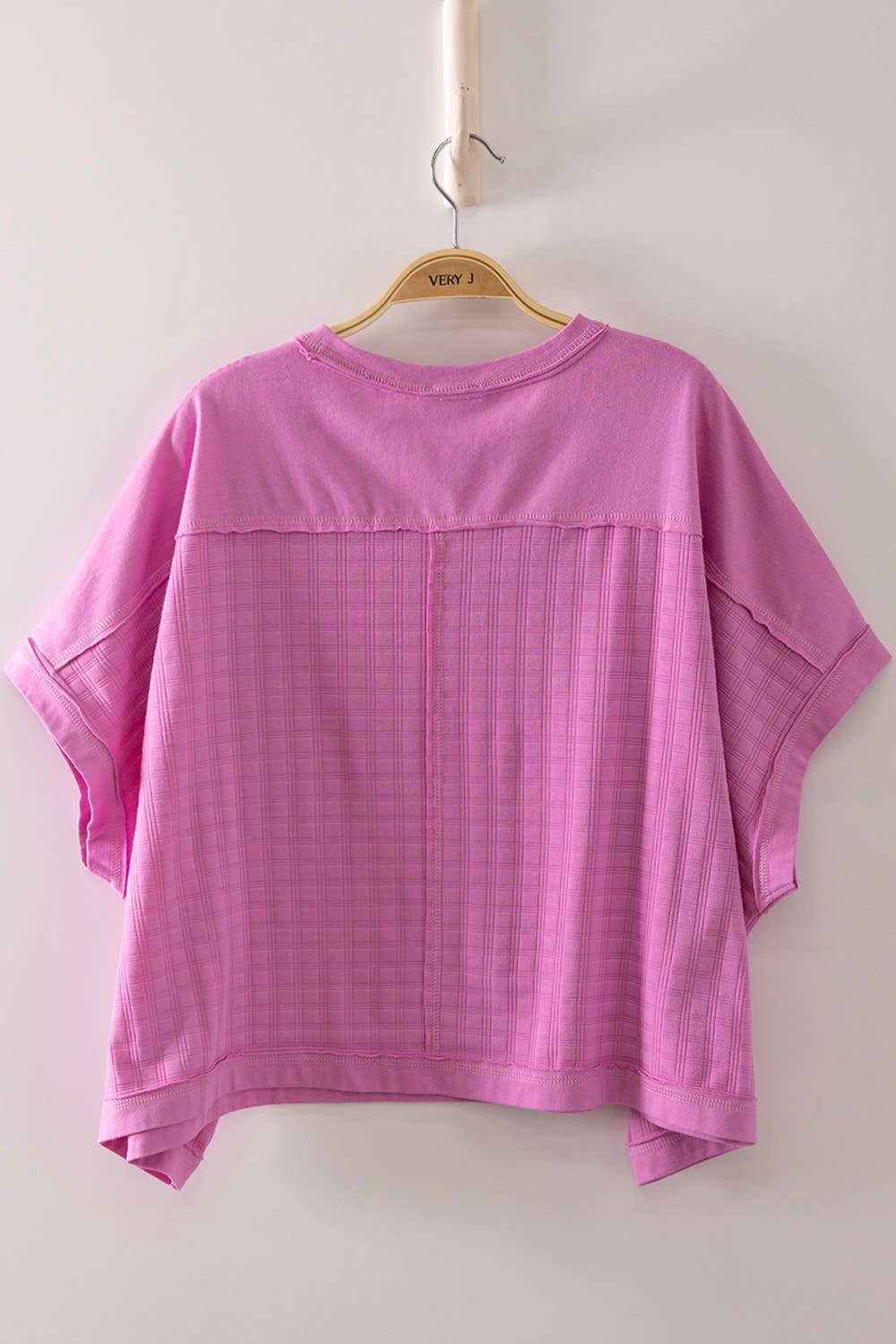 Dolman Sleeve Textured Knit Casual Top