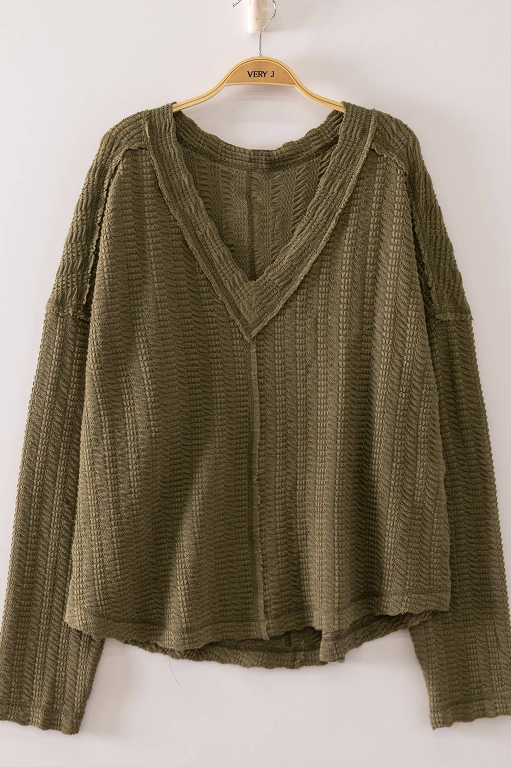 Open Weave V-Neck Top