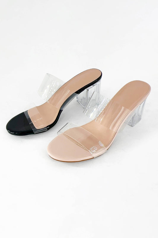 NOTARY CLEAR DOUBLE STRAPS ON TRANSPARENT HIGH HEEL SANDAL