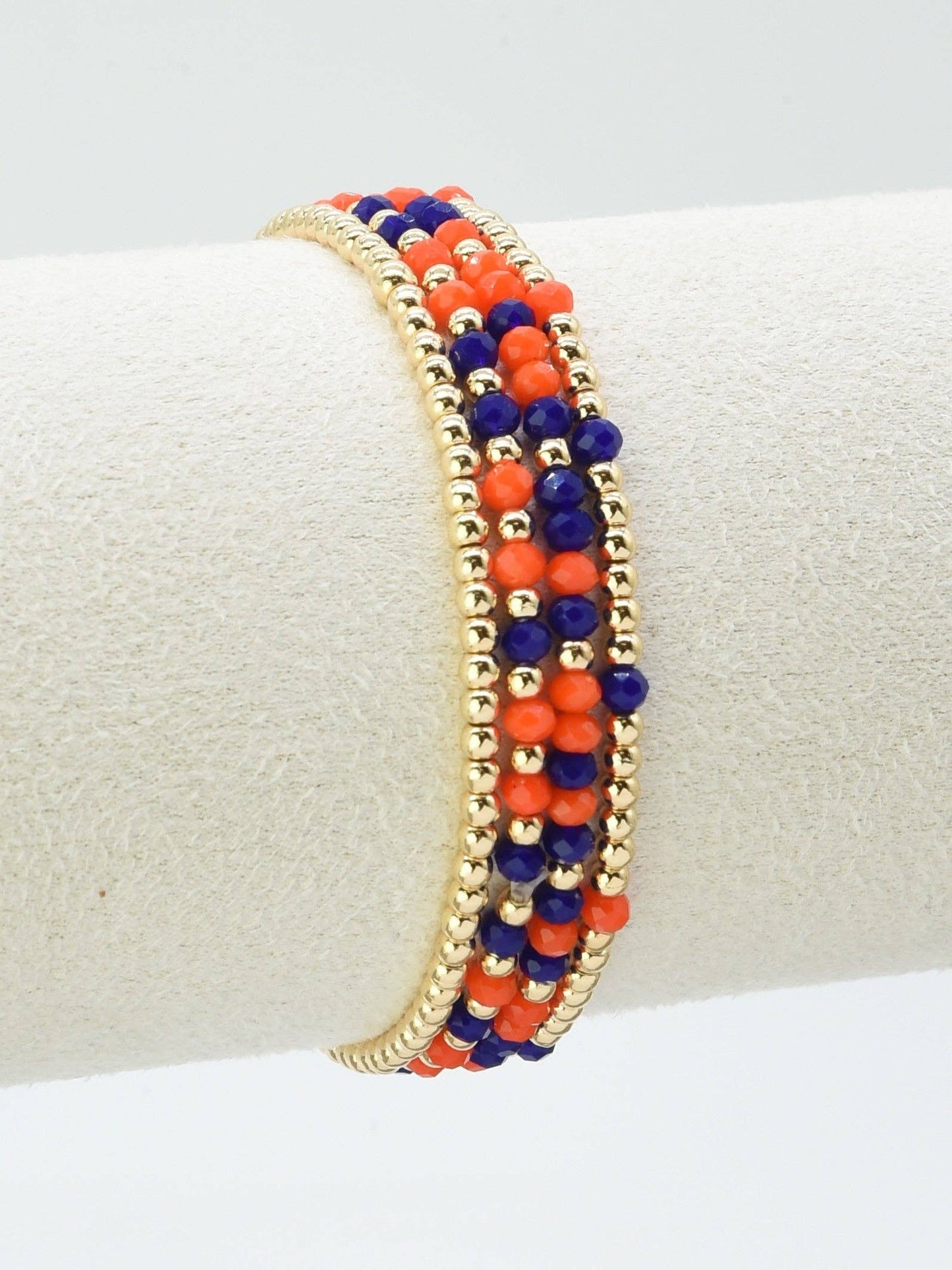 Orange and Navy Glass Bead