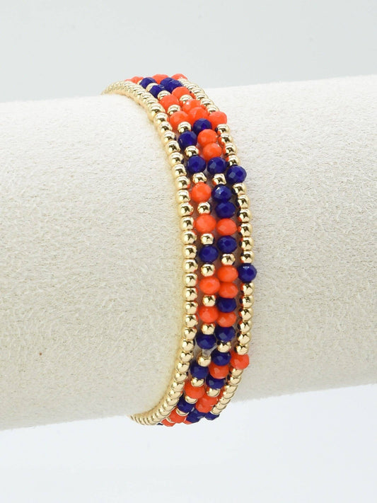Orange and Navy Glass Bead