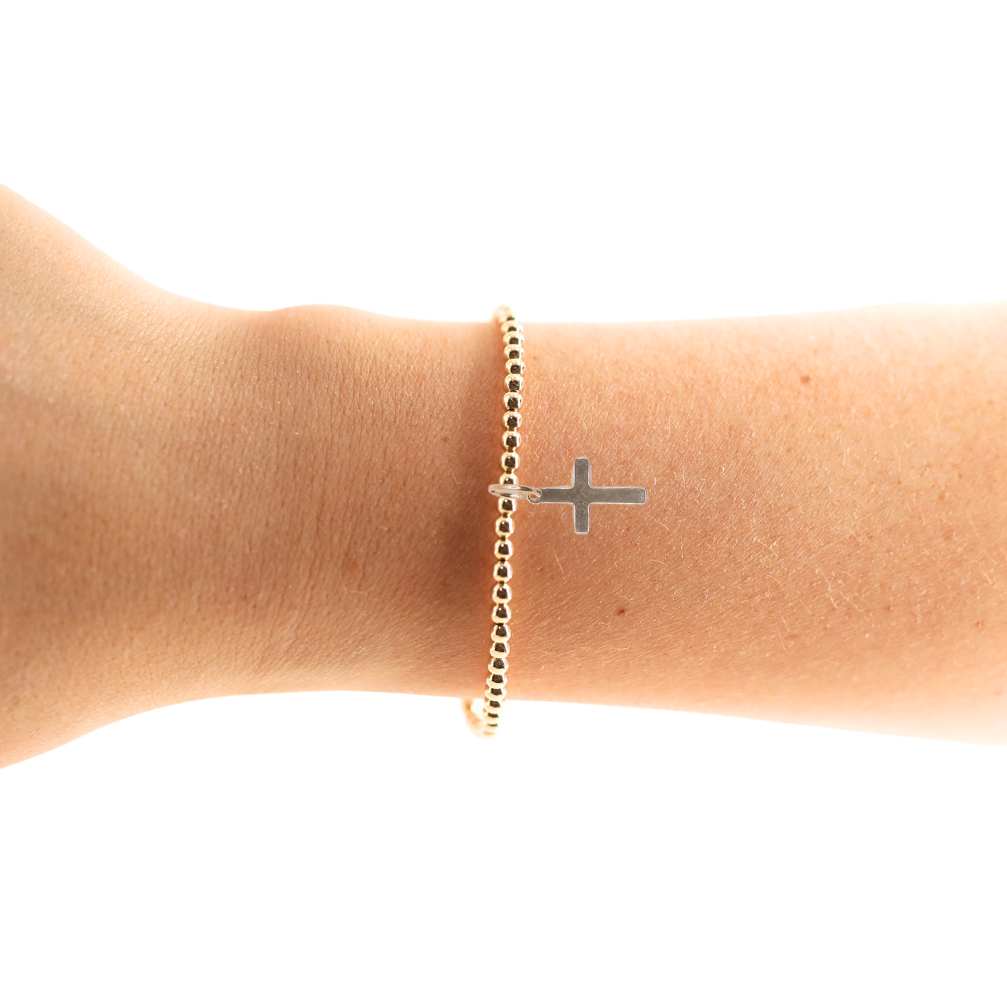 Cross Gold Charm Bracelet