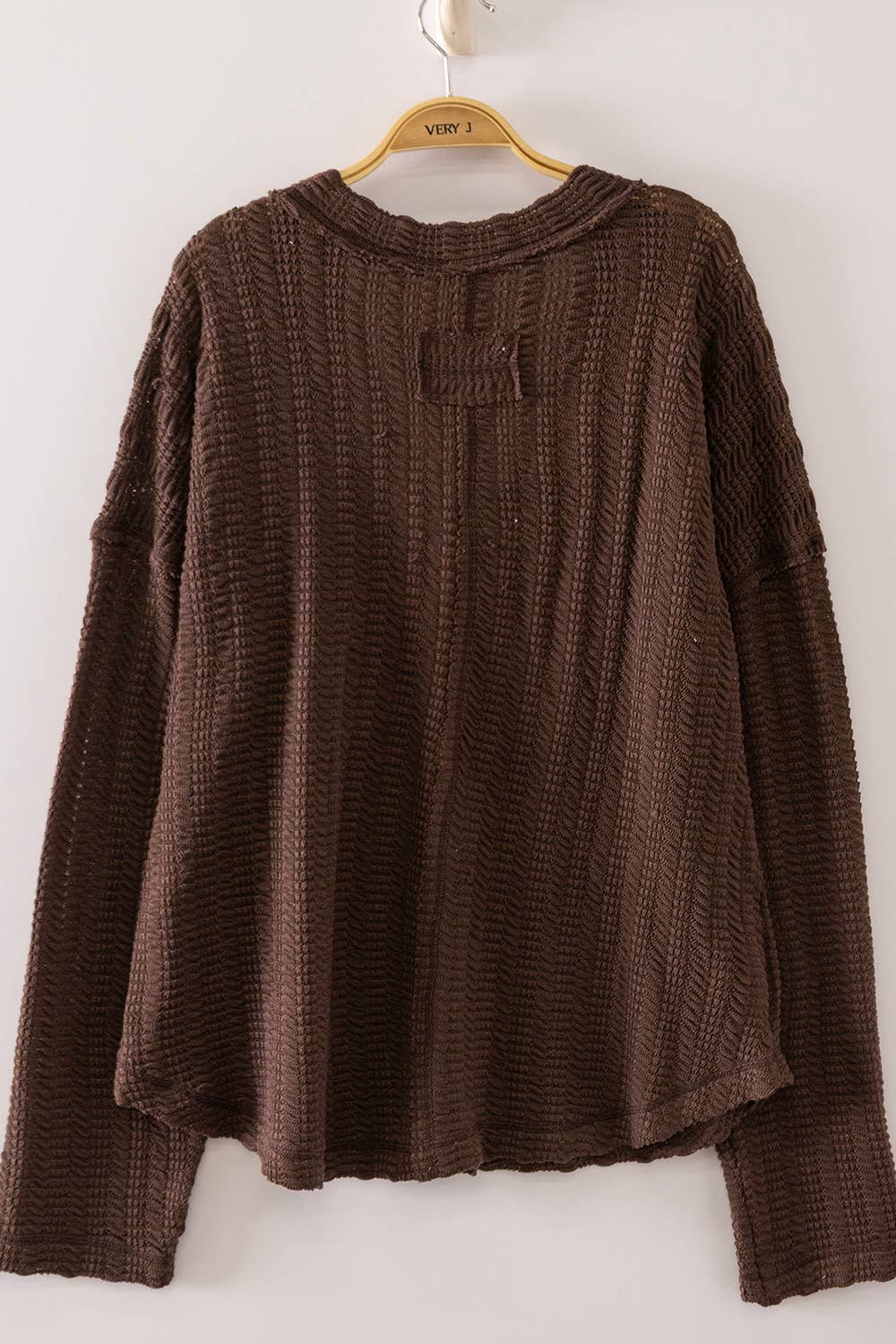 Open Weave V-Neck Top