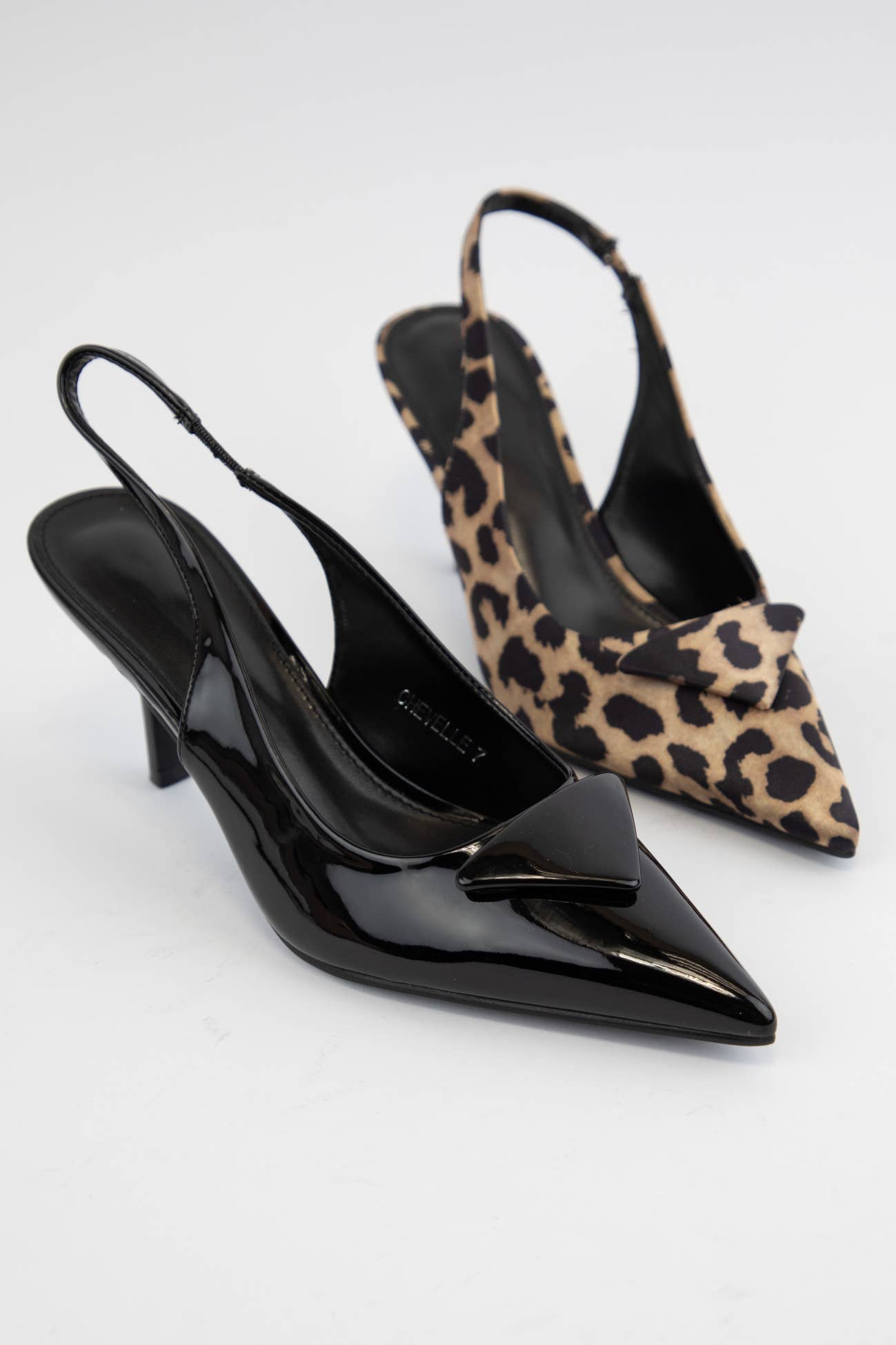 CHEVELLE POINTED-TOE SLINGBACK STRAP KITTEN HEELS