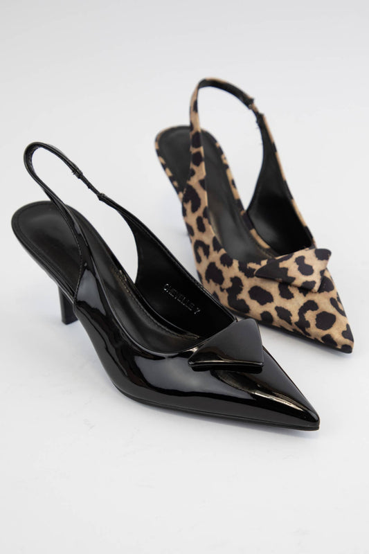 CHEVELLE POINTED-TOE SLINGBACK STRAP KITTEN HEELS