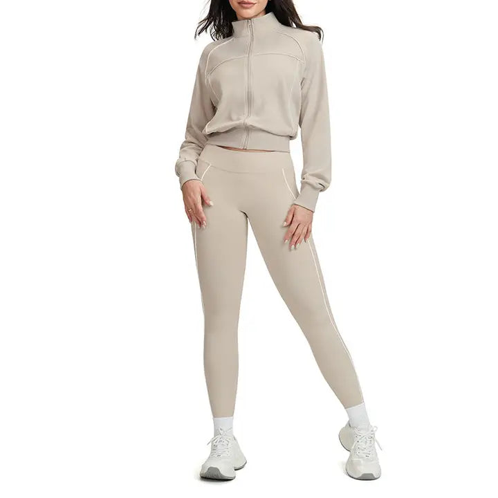 Color Block Loose Fitting Jacket