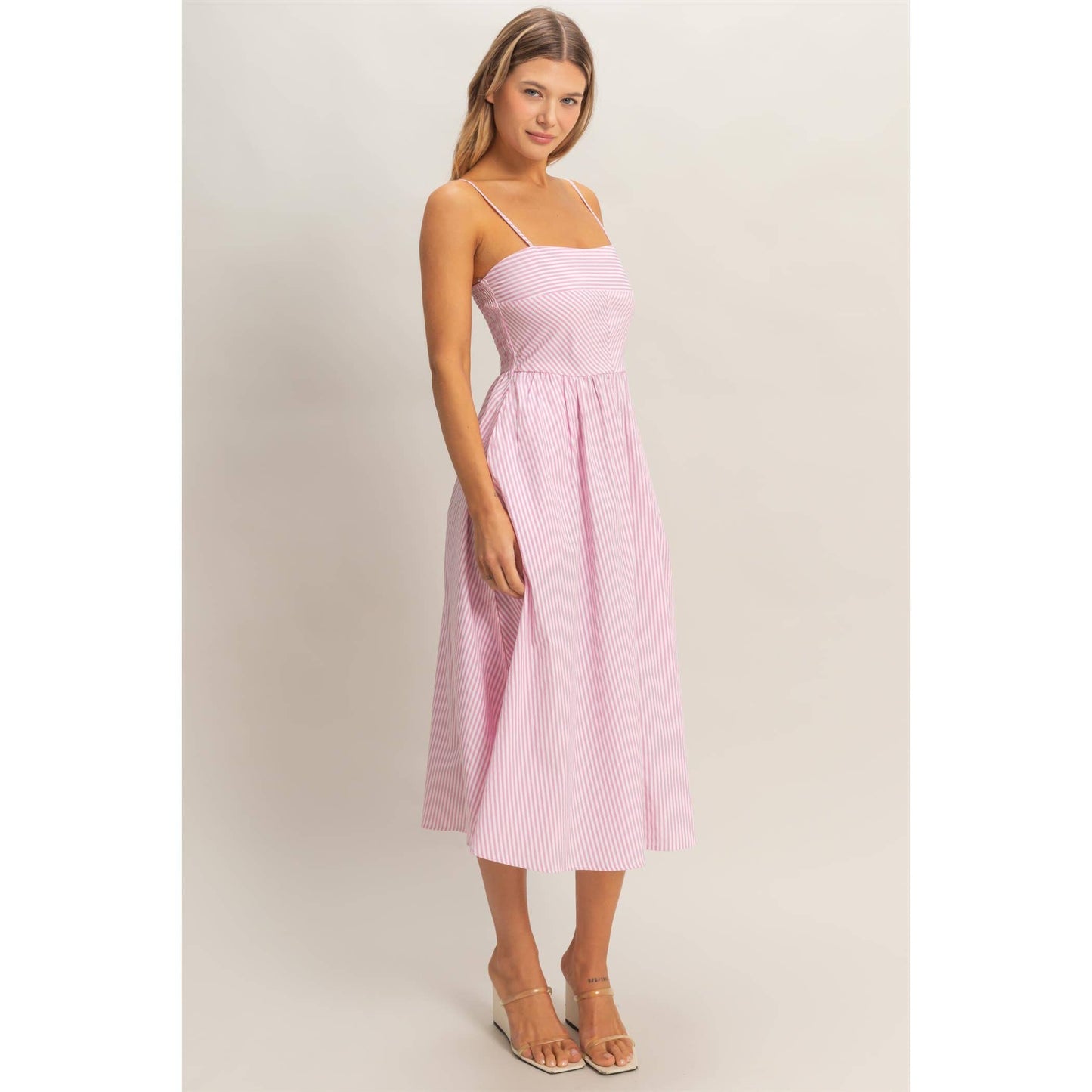 Striped Spaghetti Strap Dress