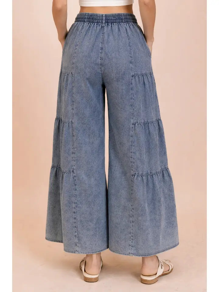 Wide leg layered Pants