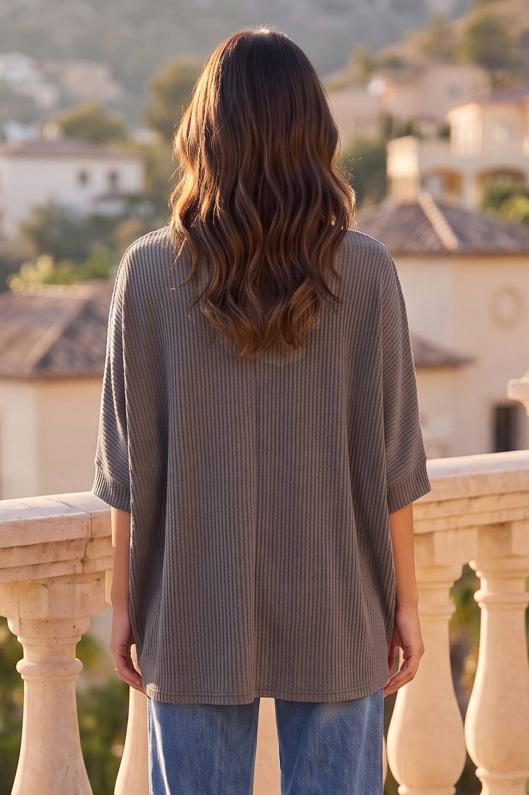 Oversized Curly Rib Top