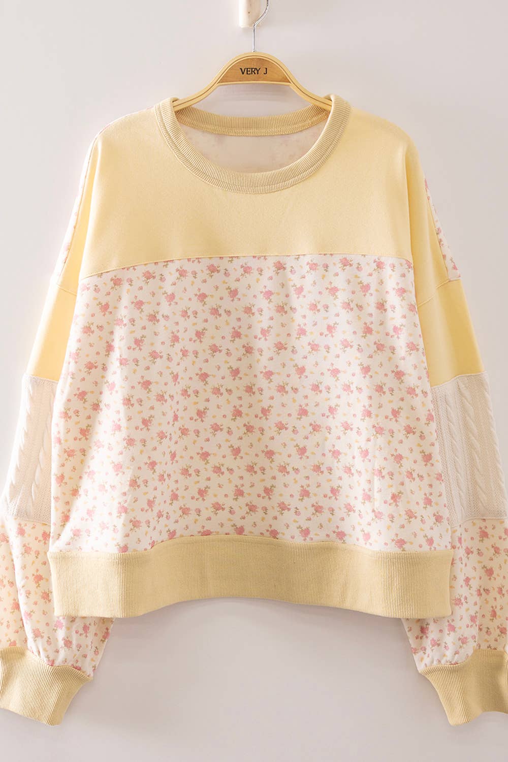 Floral Patchwork Contrast Sweatshirt