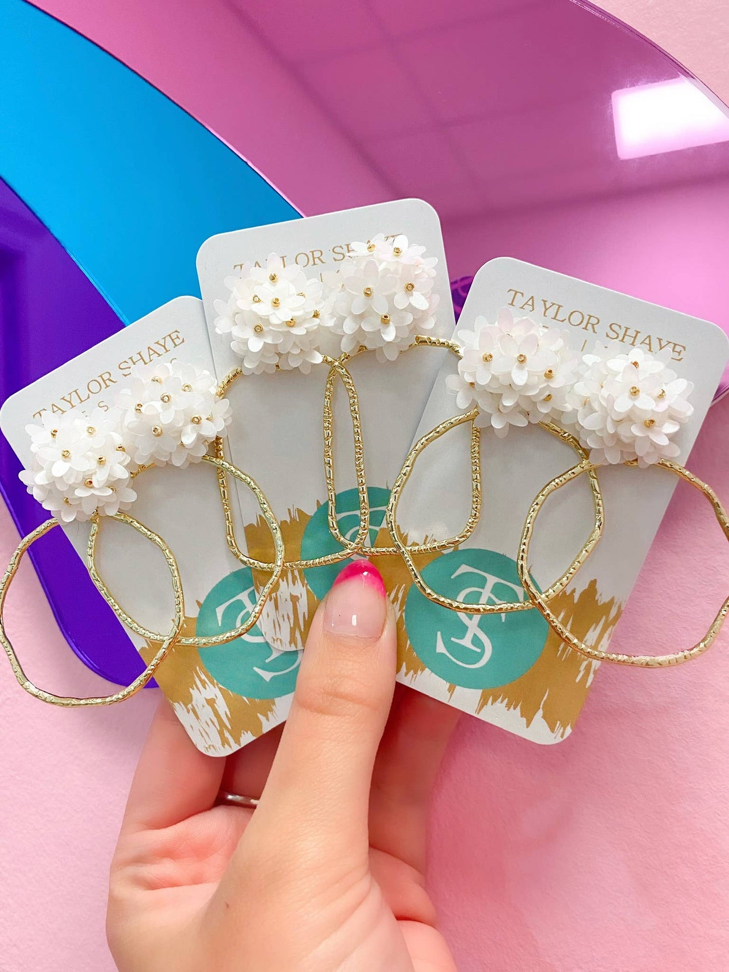 Matte Flower Hoops