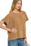 Chenille waffle short sleeve sweater