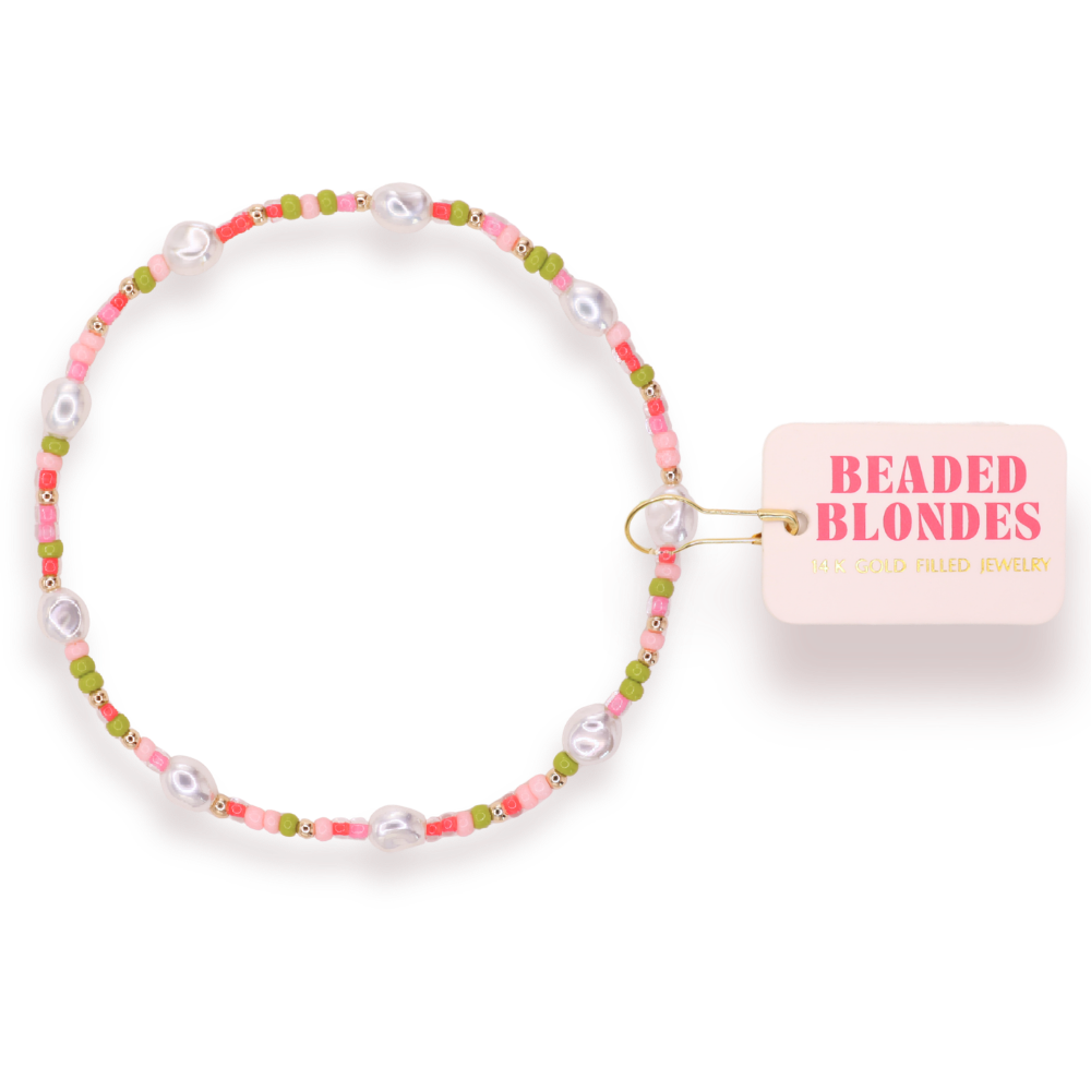 Watermelon Sprinkle Pearl Anklet