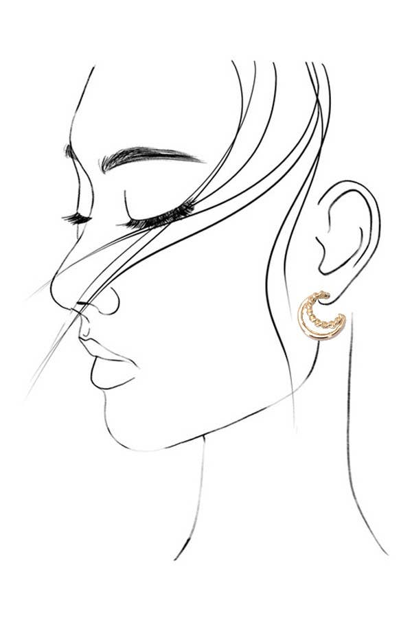 Gold Pearl Hoop Stud Trio
