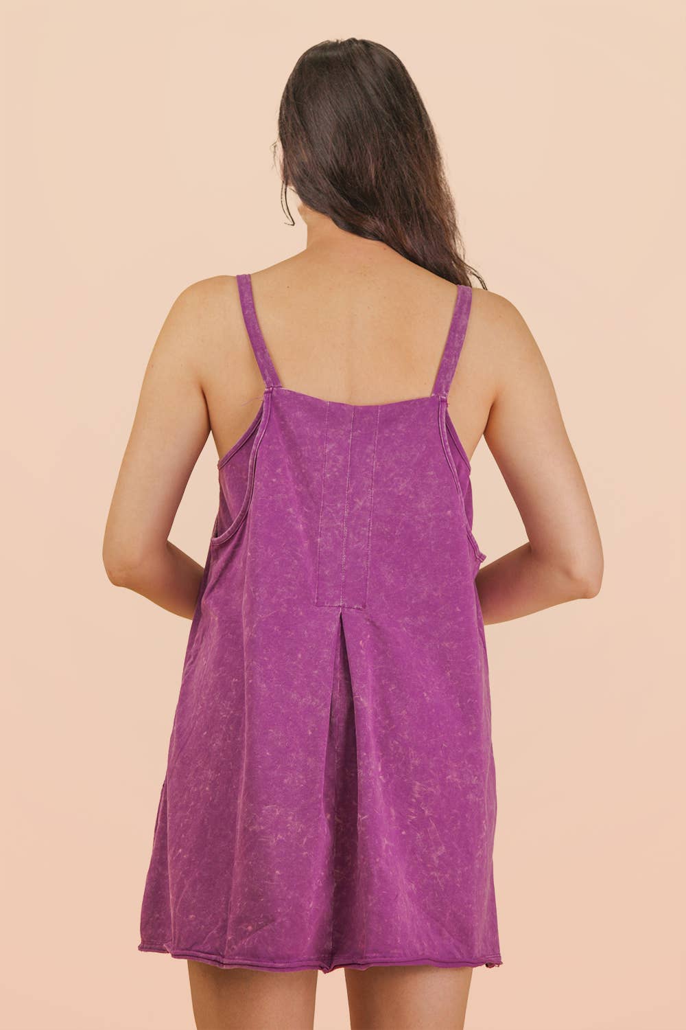 Mineral Washed Knit Mini Dress with Shorts Inside 